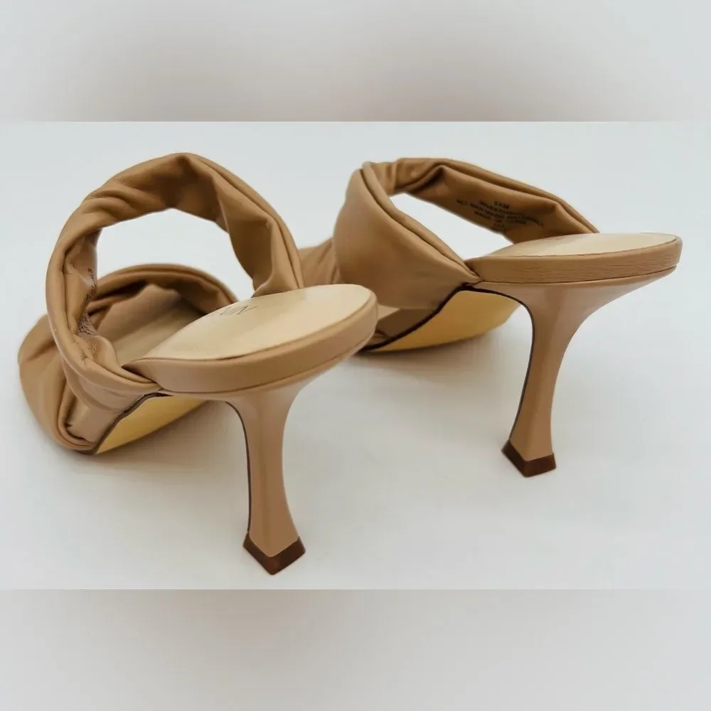 New! NINE WEST Women’s Sashah 3 Heeled Dress Sandals Light Natural - Picture 13 of 16